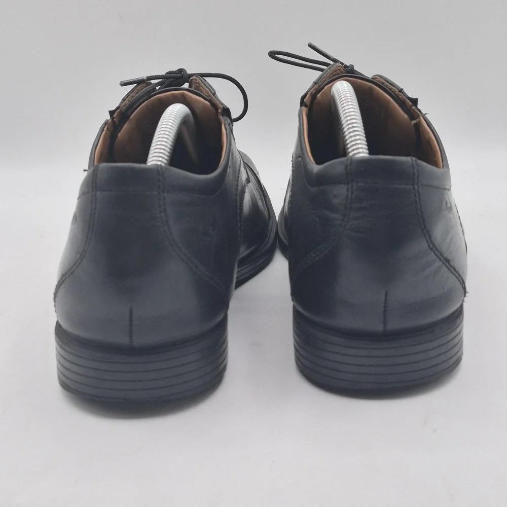 Clarks‎ Collection Shoes Mens Size 11.5 Black Leather Cap Toe Derby Dress